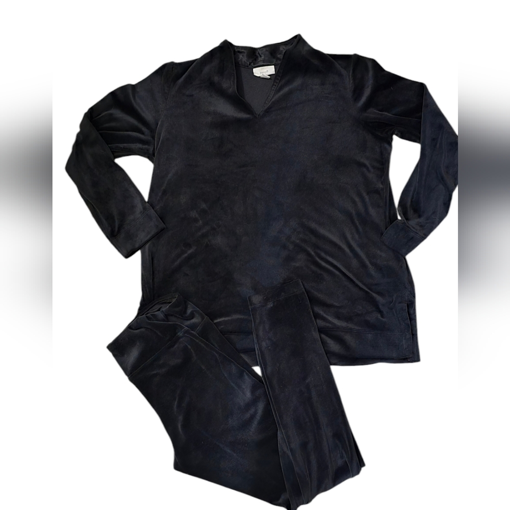 J. Jill Black Velour Lounge Wear Size Petite Small